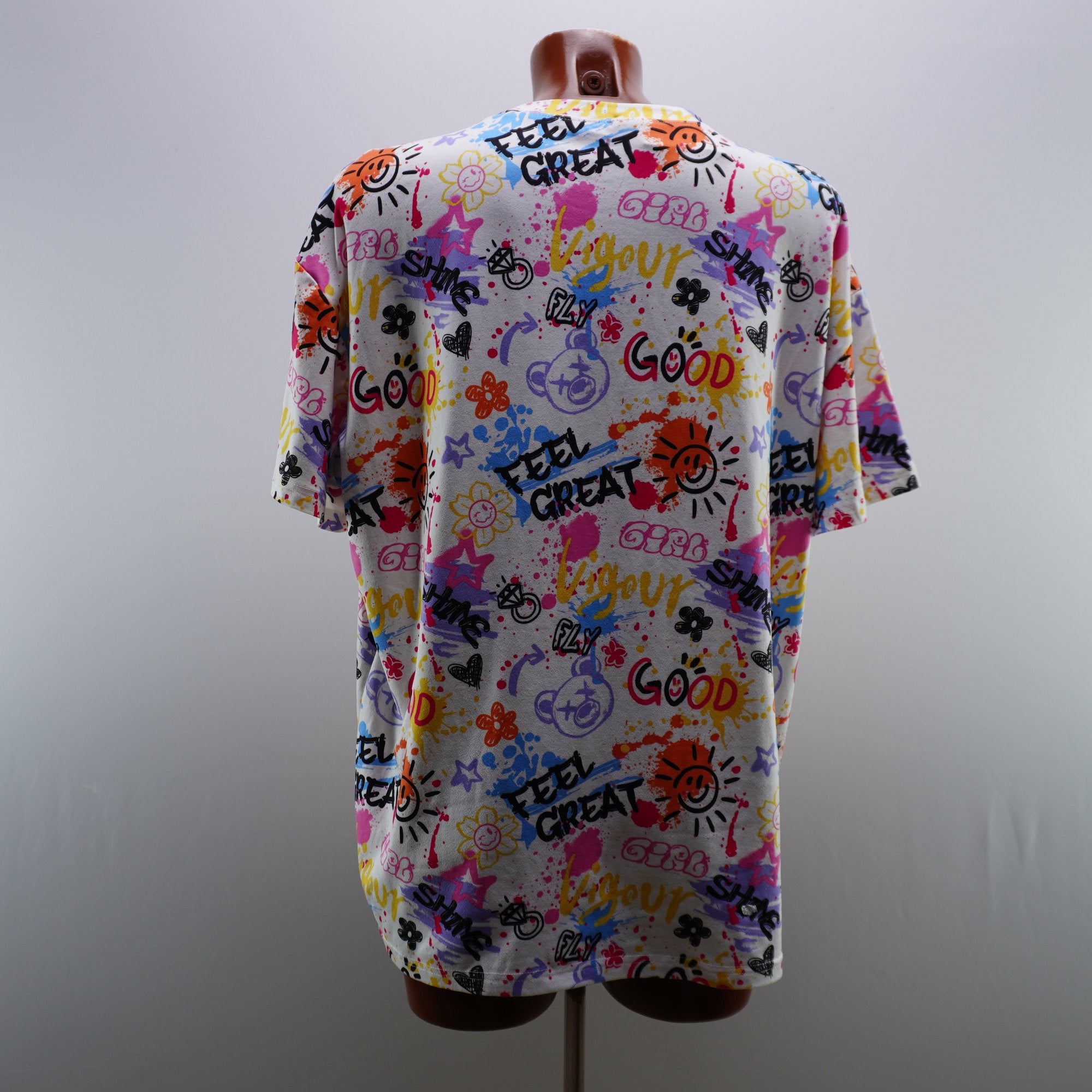 Camiseta de Manga Corta Italian Style para Mujer Usada - Multicolor, L