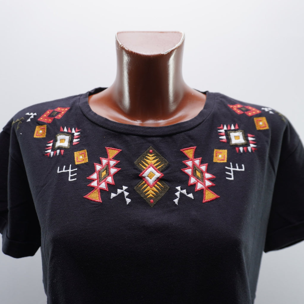 Camiseta de Manga Corta Hands para Mujer - Negro, M (Usada en Muy Buen Estado)