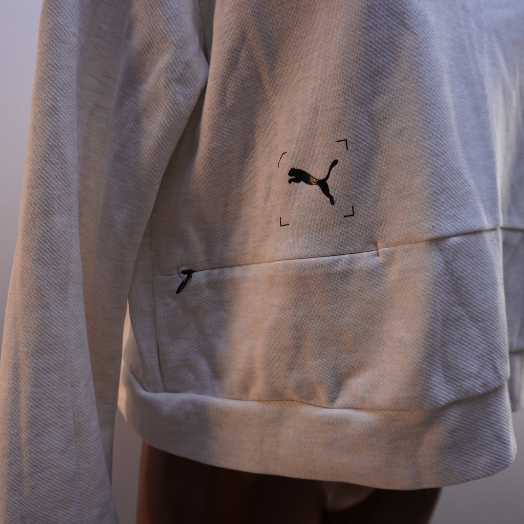 Sudadera con Capucha Puma para Mujer - Blanca, XL, Usada en Muy Buen Estado