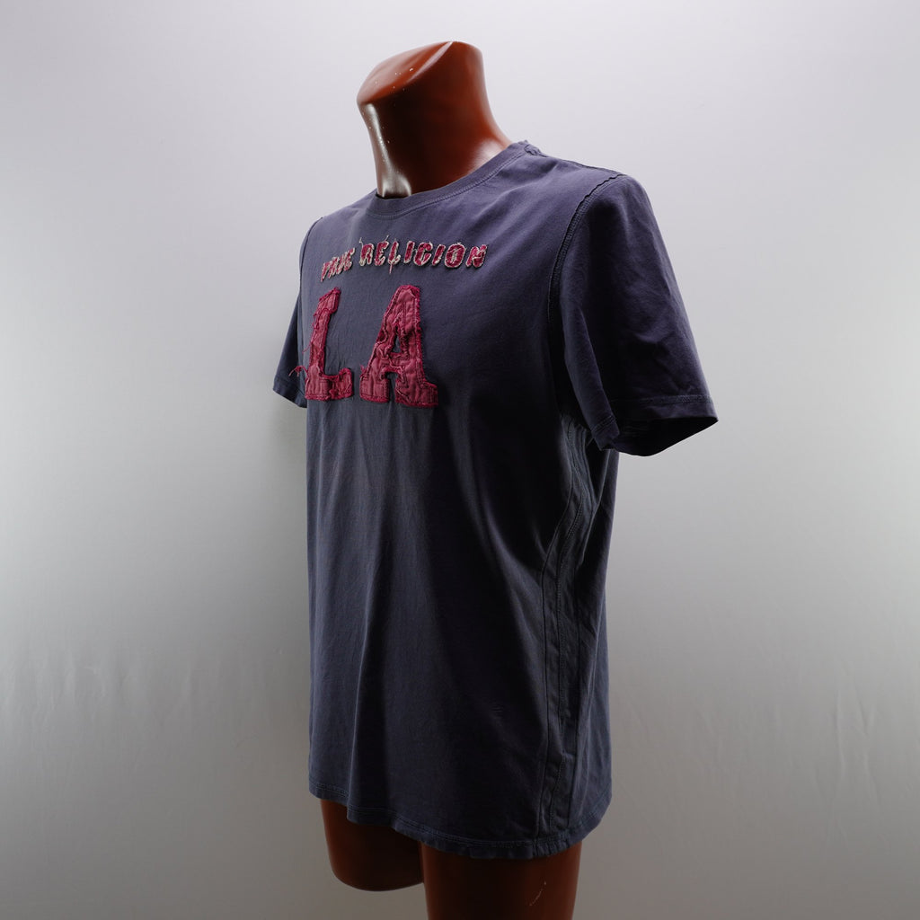 Camiseta de Manga Corta True Religión para Hombre Usada - Azul, L