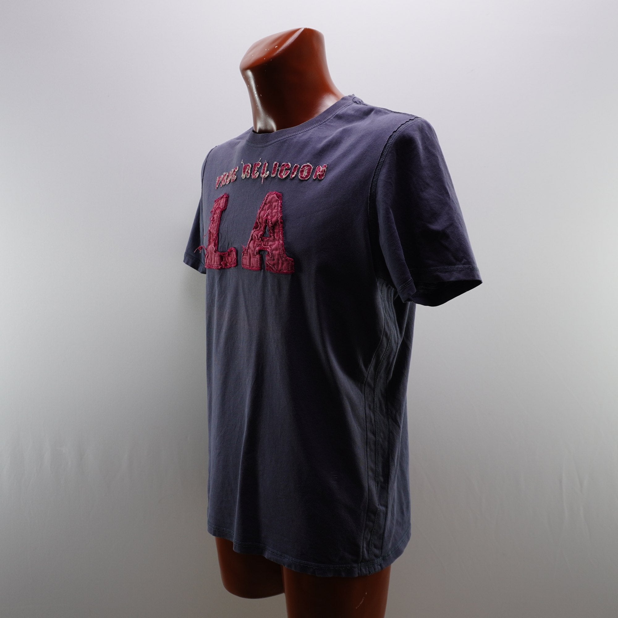 Camiseta de Manga Corta True Religión para Hombre Usada - Azul, L