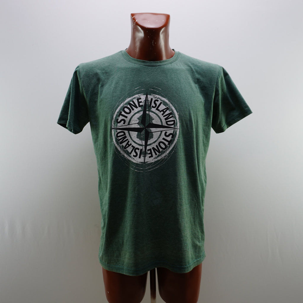 Camiseta de Manga Corta Stone Island para Hombre Usada - Verde, XL