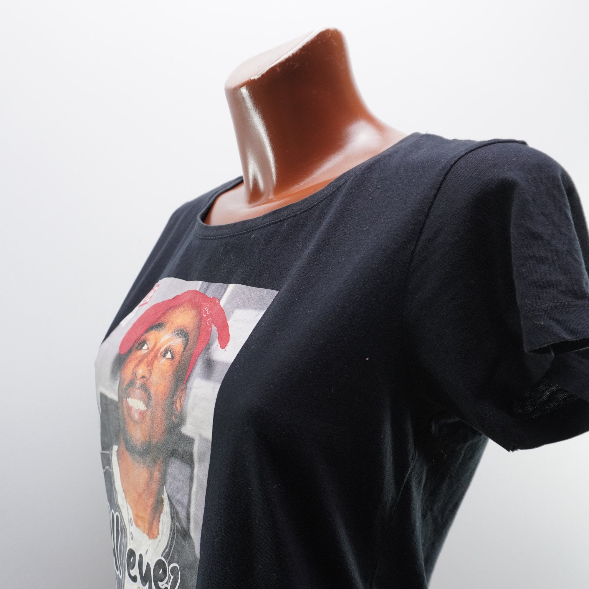 Camiseta de Manga Corta Life para Mujer Usada - Negro, L
