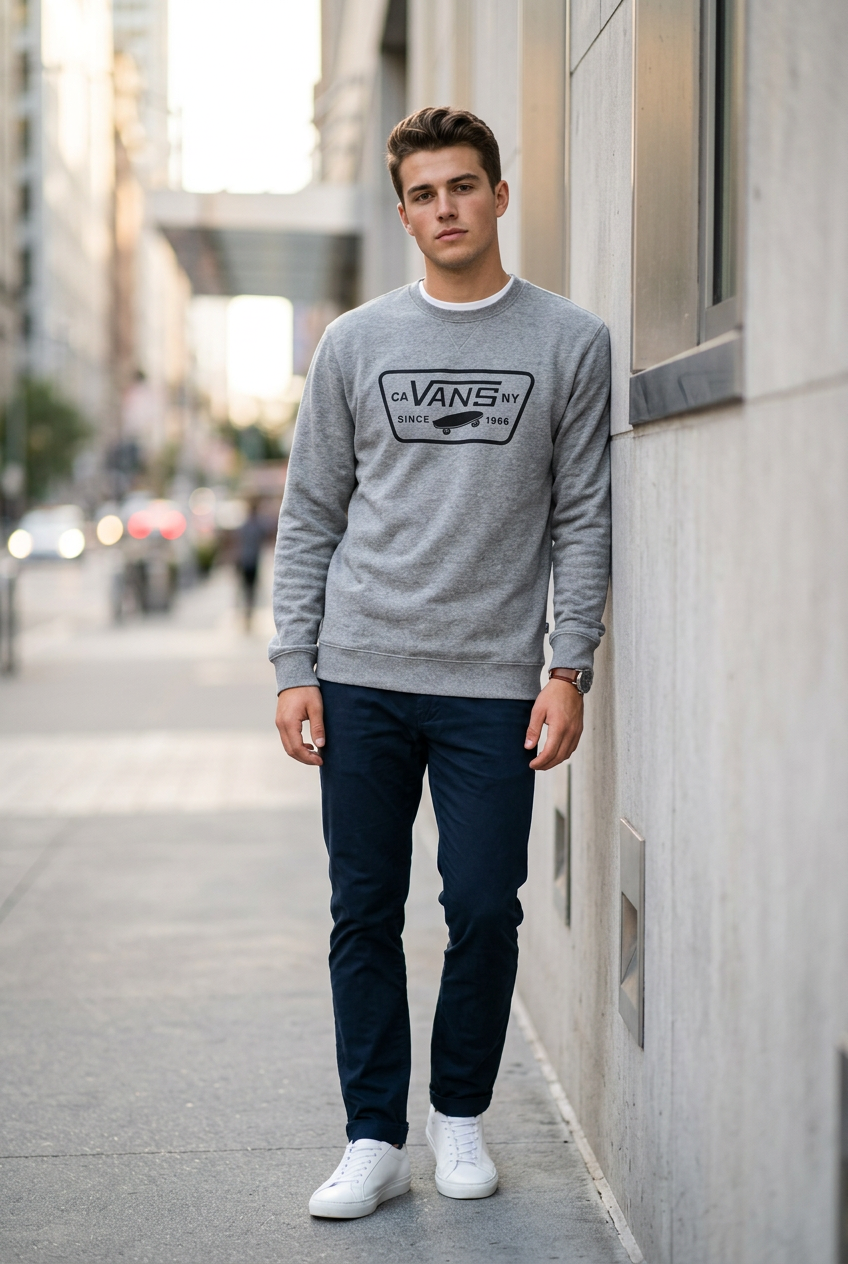 Gebrauchter Vans Kapuzenpullover für Herren – Grau, M