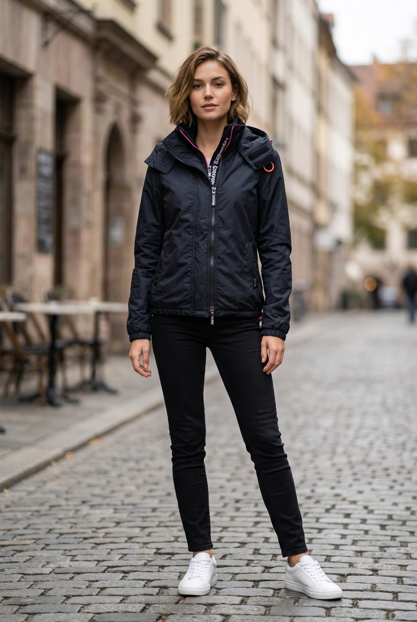 Parka Superdry para Mujer Usada - Negra, M