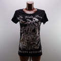 Camiseta de Manga Corta Roberto Geissine para Mujer - Negro, XL, Usada en Muy Buen Estado