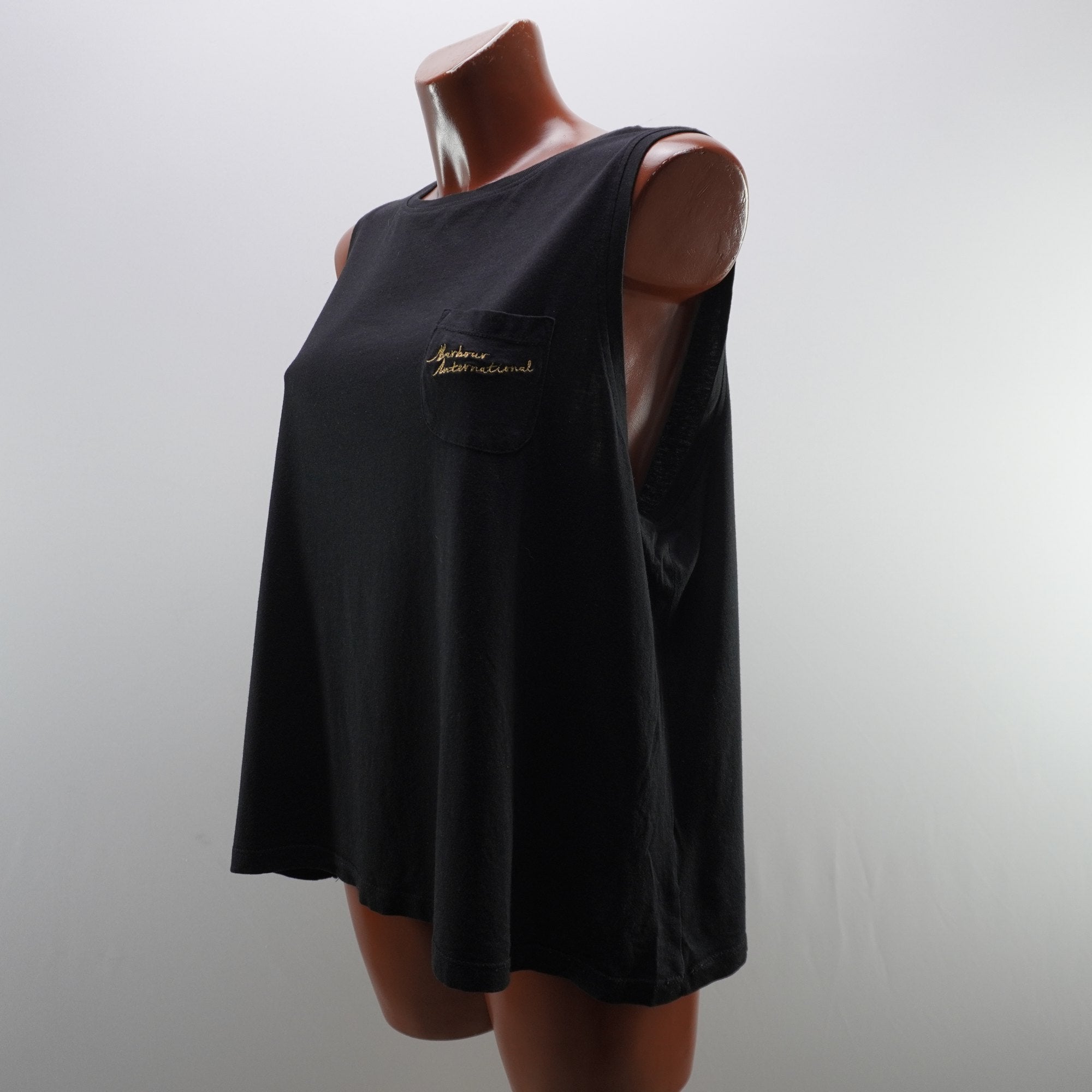 Camiseta Barbour para Mujer Usada - Negra, XL