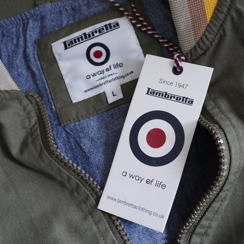 Chaqueta Bomber Lambretta para Hombre Usada - Beige, XL