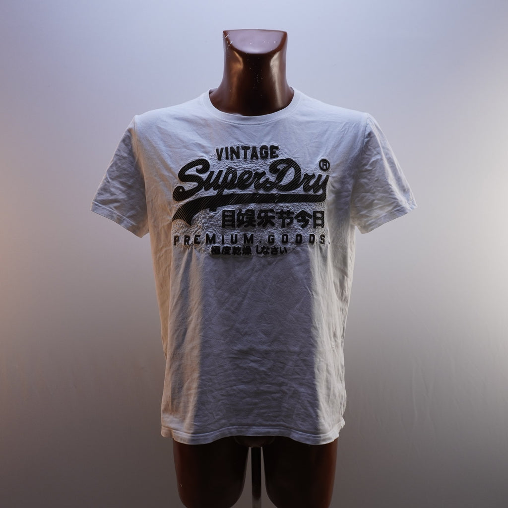 Camiseta de Manga Corta Superdry para Hombre Usada - Blanca, XXL