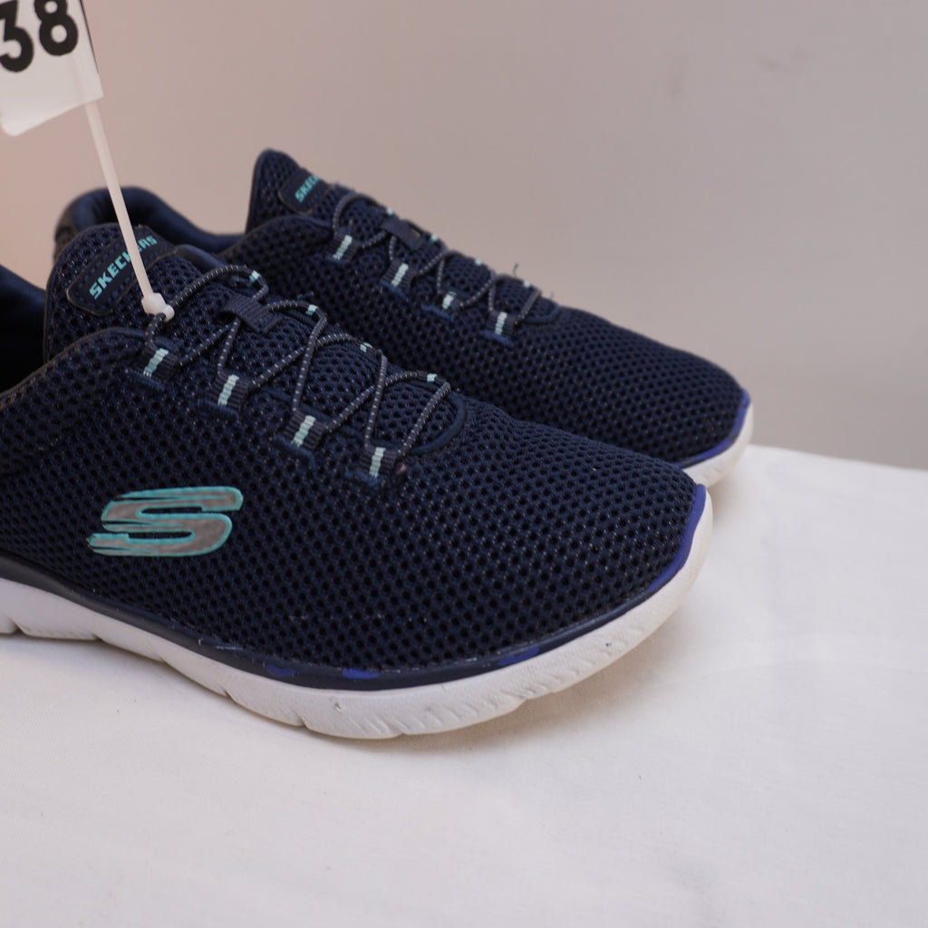 Zapatillas Skechers para Mujer Usadas - Azul Marino, Talla 38