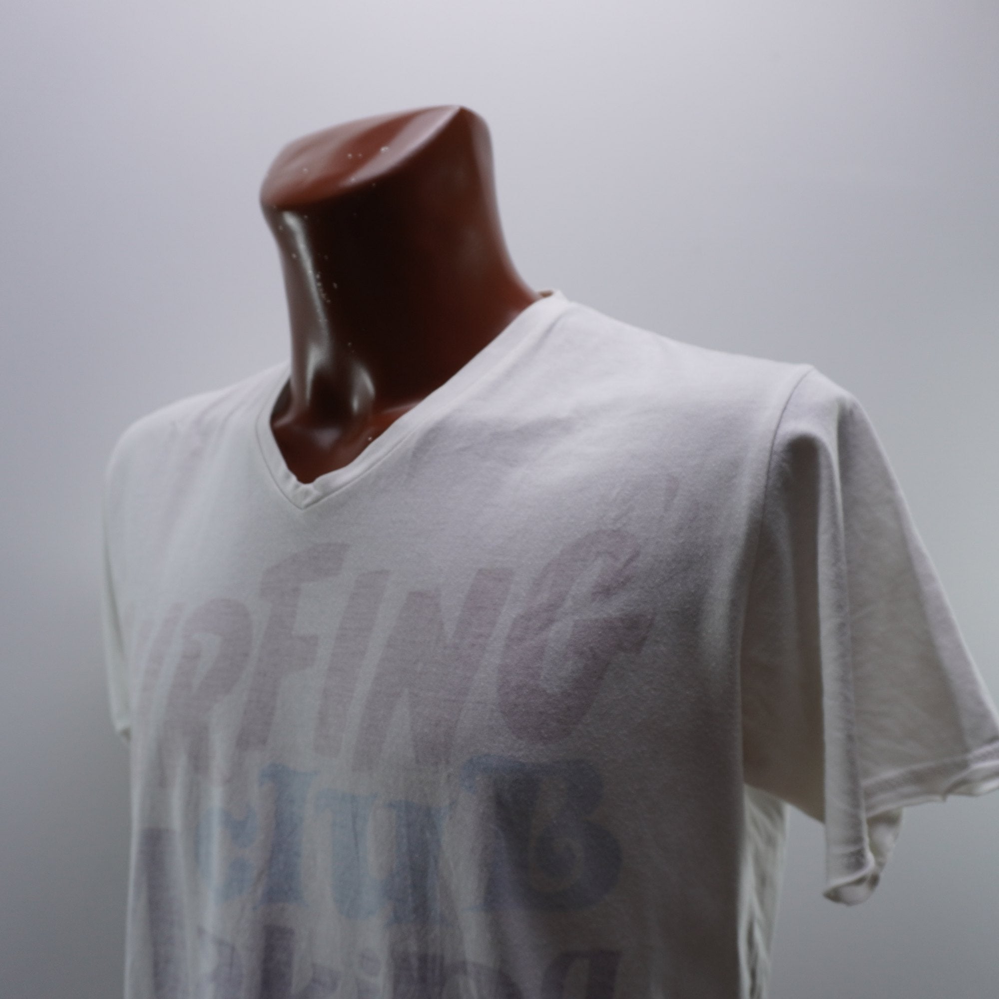 Camiseta Springfield para Hombre Usada - Blanca, Pequeño (S)