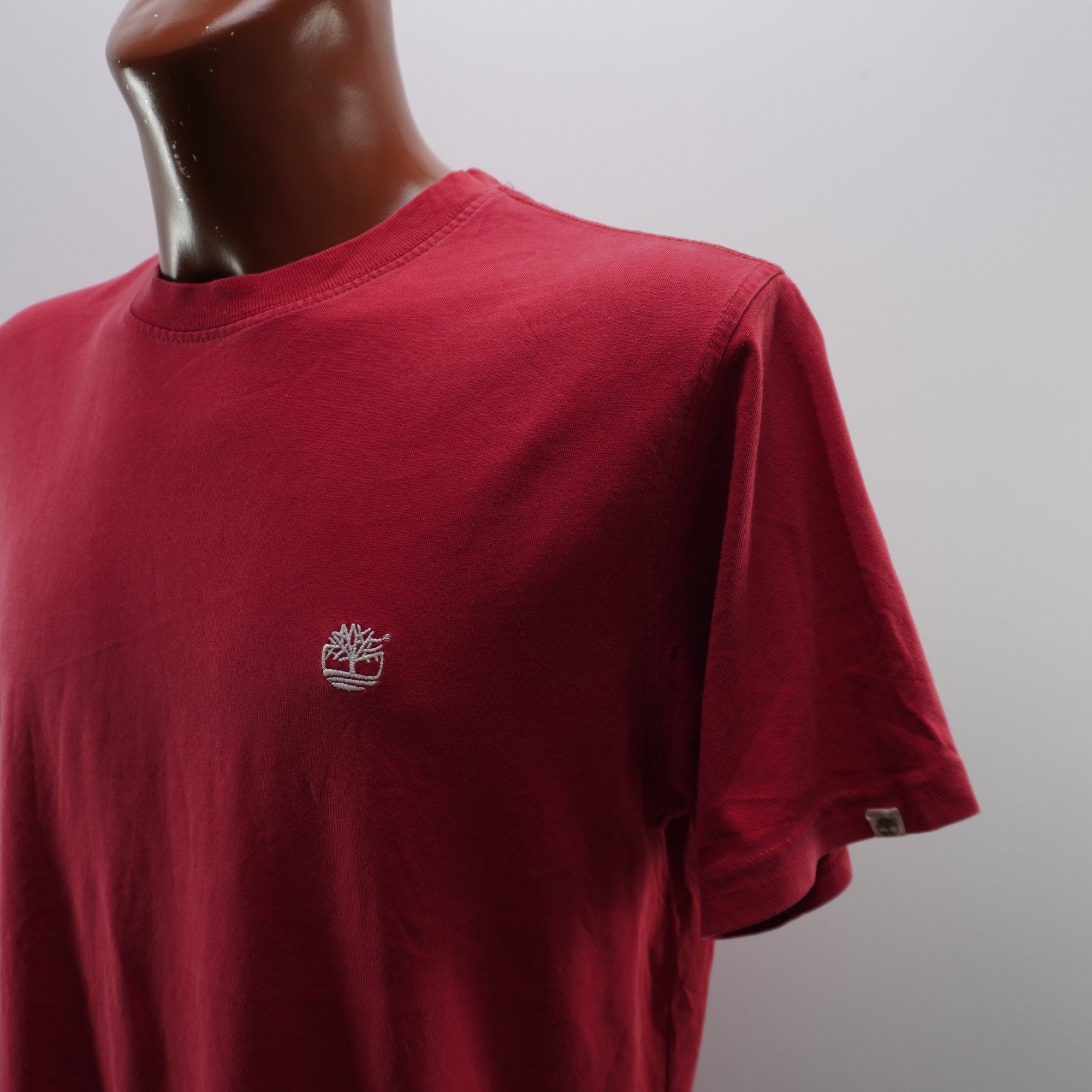 Camiseta de Manga Corta Timberland para Hombre - Roja, L (Usada en Muy Buen Estado)