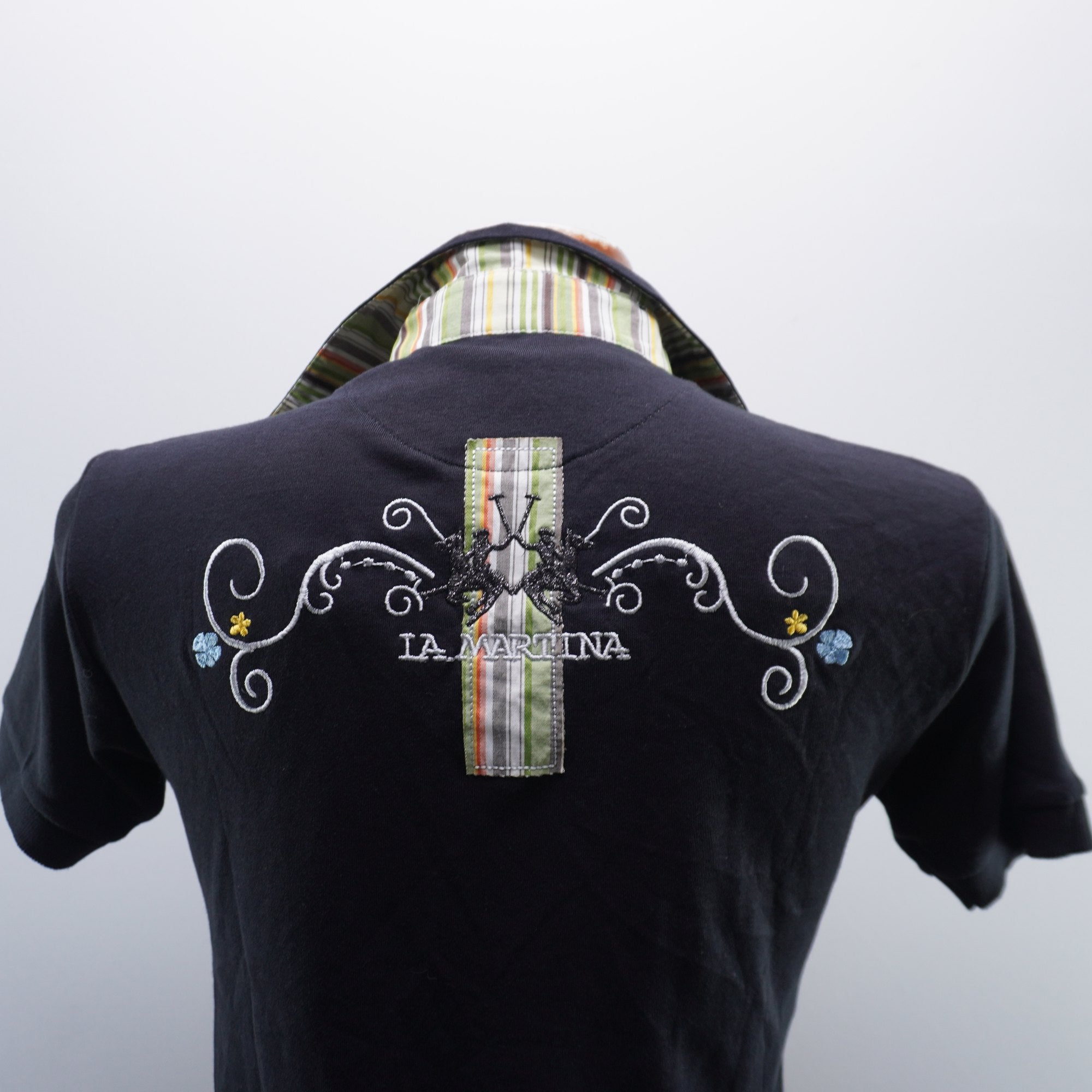 Camiseta de Manga Corta La Martina para Mujer Usada - Negro, XXL