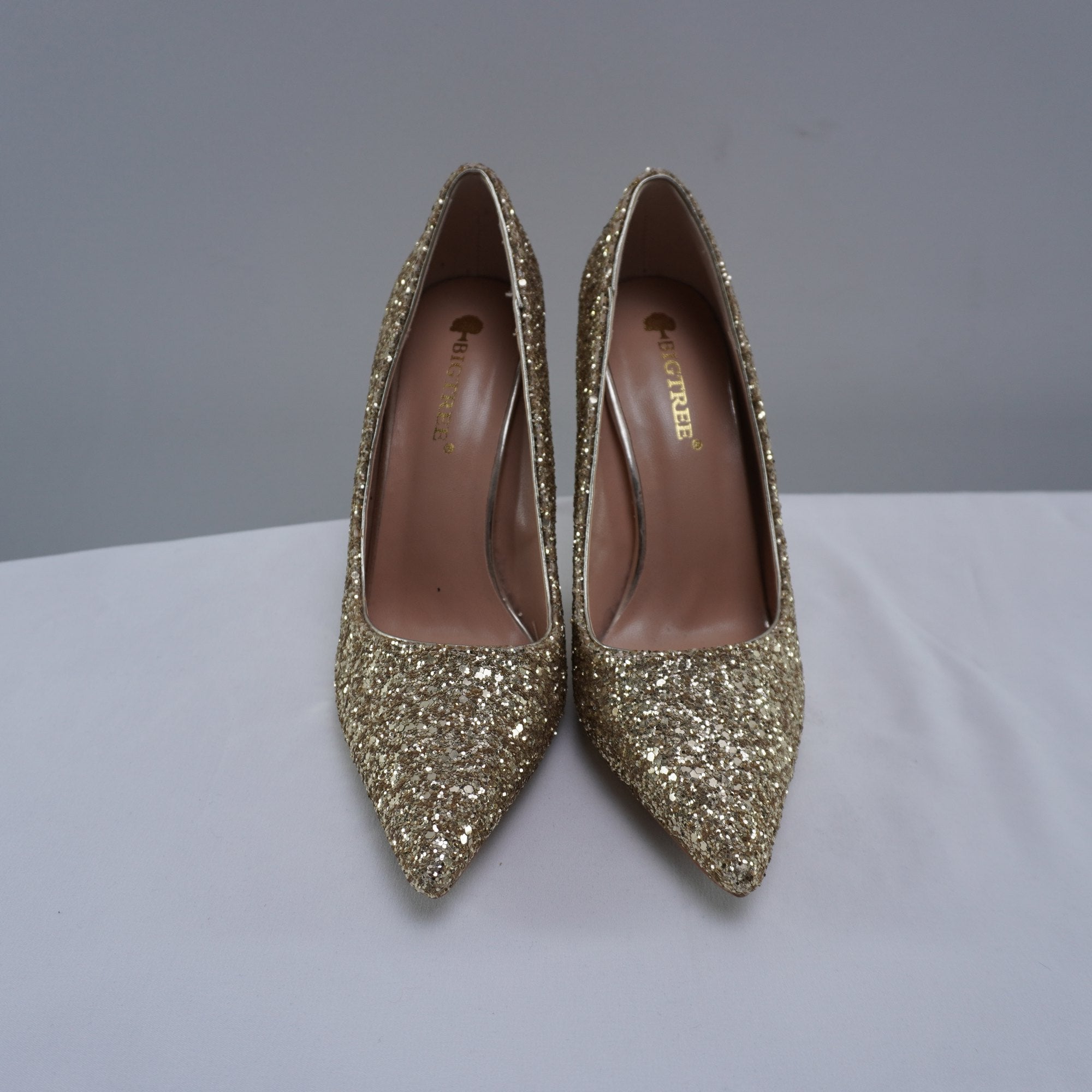 Tacones Bigtree para Mujer Nuevos - Dorado, Talla 39