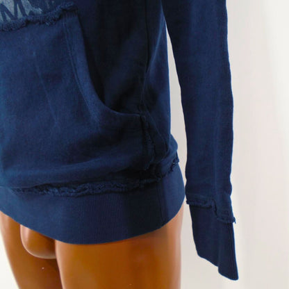 Sudadera con capucha para mujer SMOG en azul oscuro, talla XS: usada en buen estado