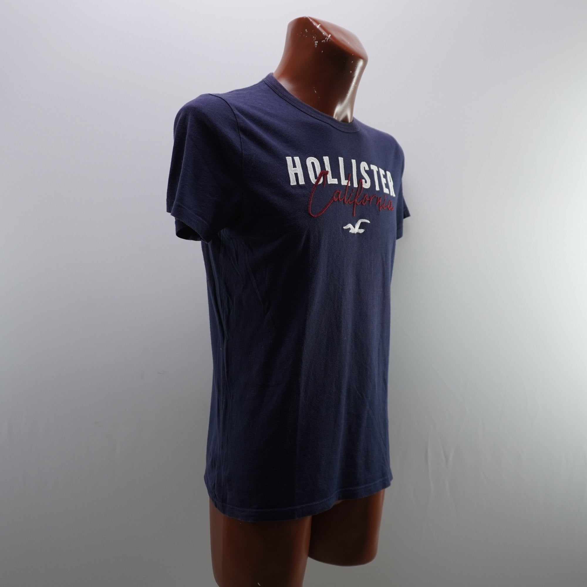Camiseta de Manga Corta Hollister para Hombre Usada - Azul Marino, S
