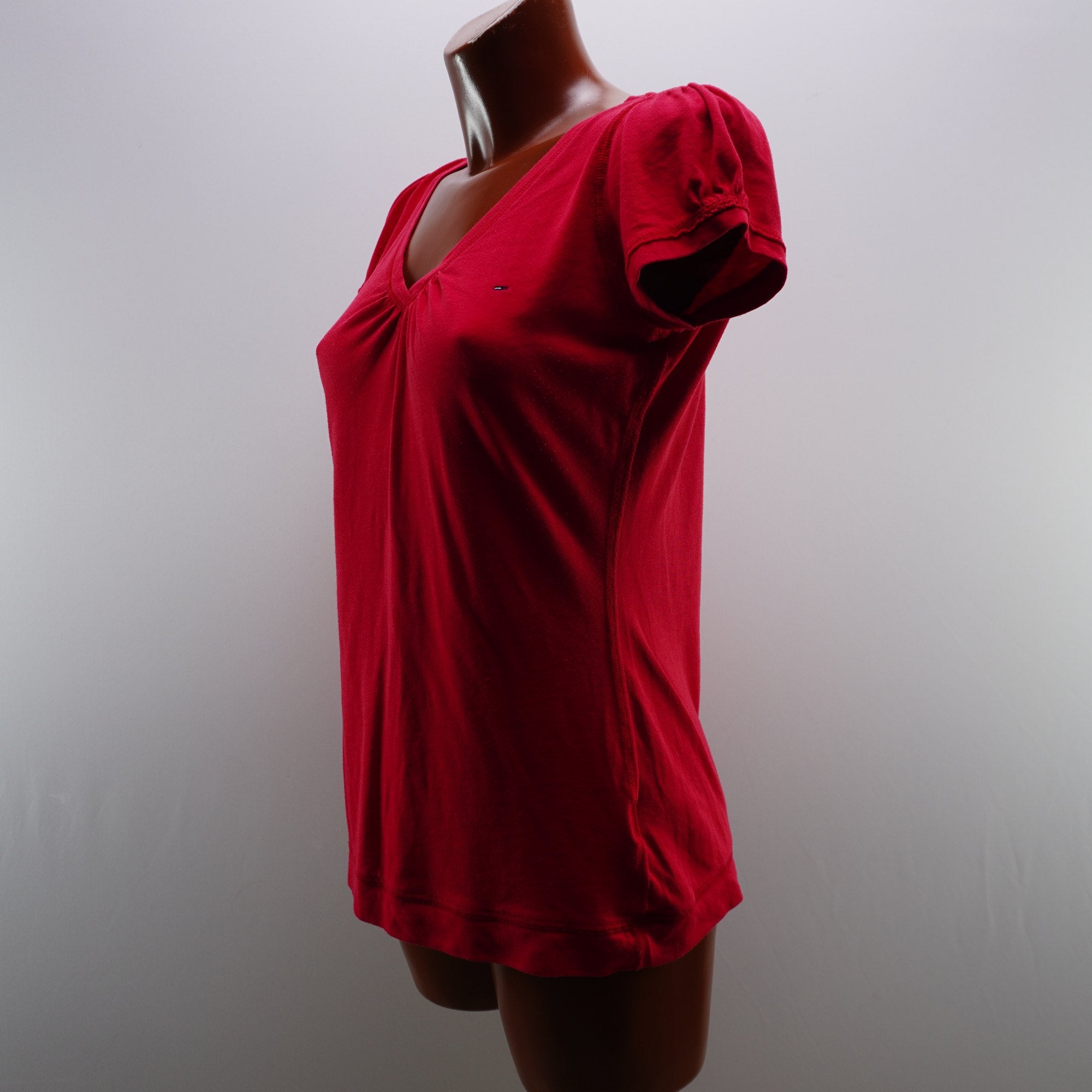 Camiseta de Manga Corta Tommy Hilfiger para Mujer Usada - Roja, L
