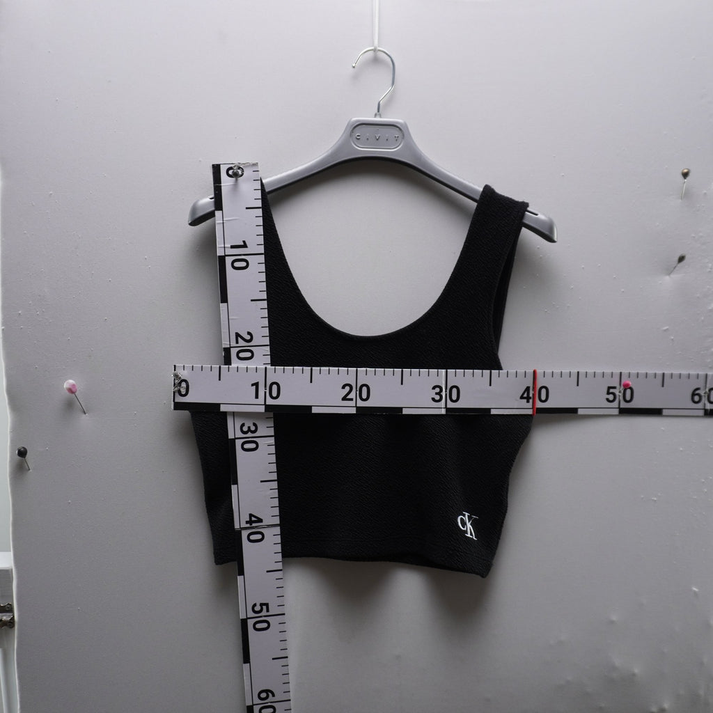 Camiseta Sin Mangas Calvin Klein para Mujer - Negra, M, Usada en Muy Buen Estado