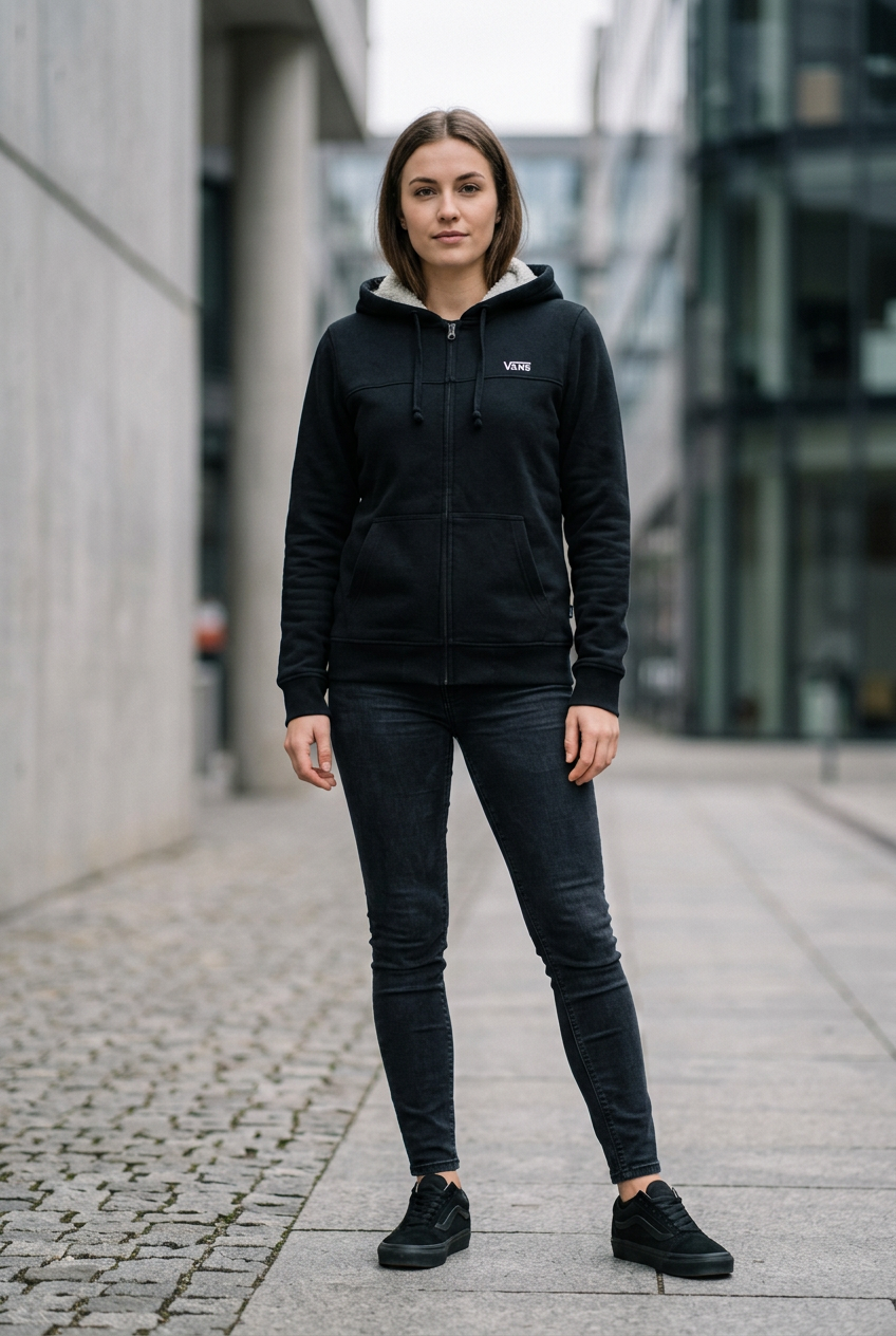 Sudadera con Capucha Vans para Mujer Usada - Negra, M