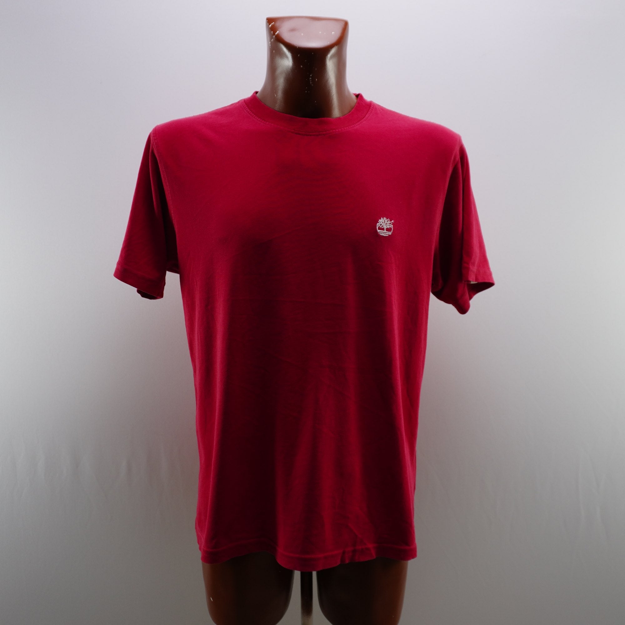 Camiseta de Manga Corta Timberland para Hombre - Roja, L (Usada en Muy Buen Estado)