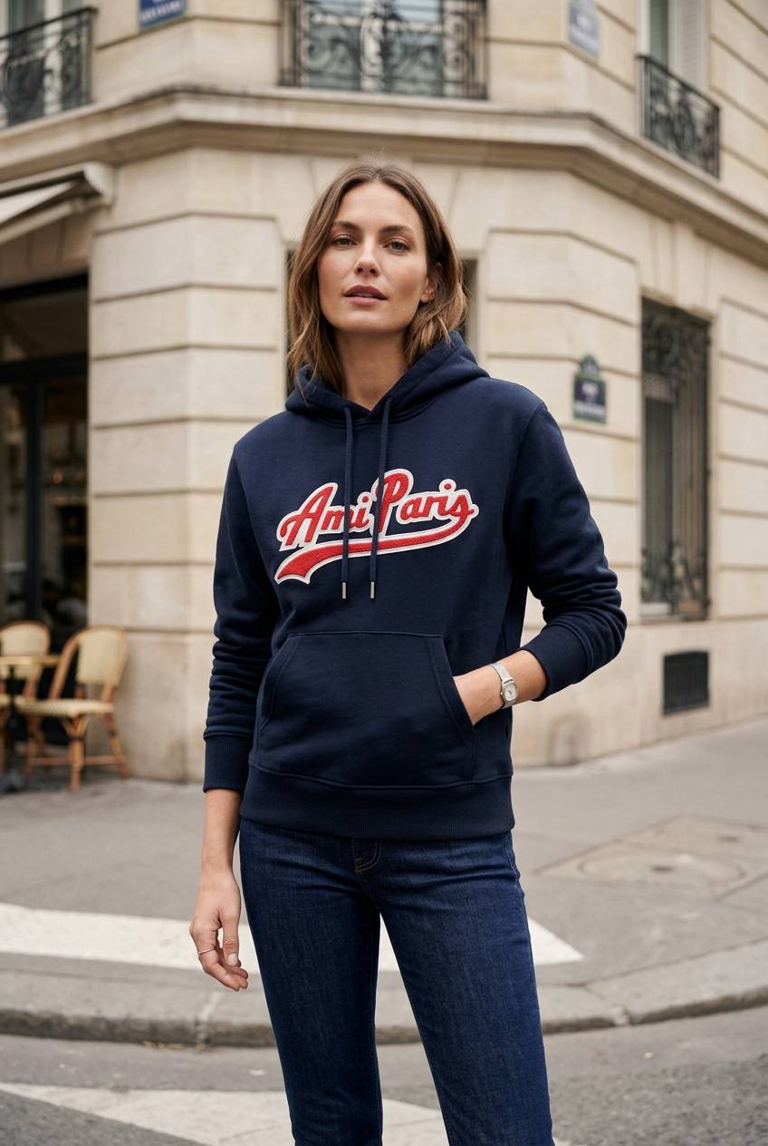 Sudadera con Capucha Ami Paris para Mujer Usada - Negra, M