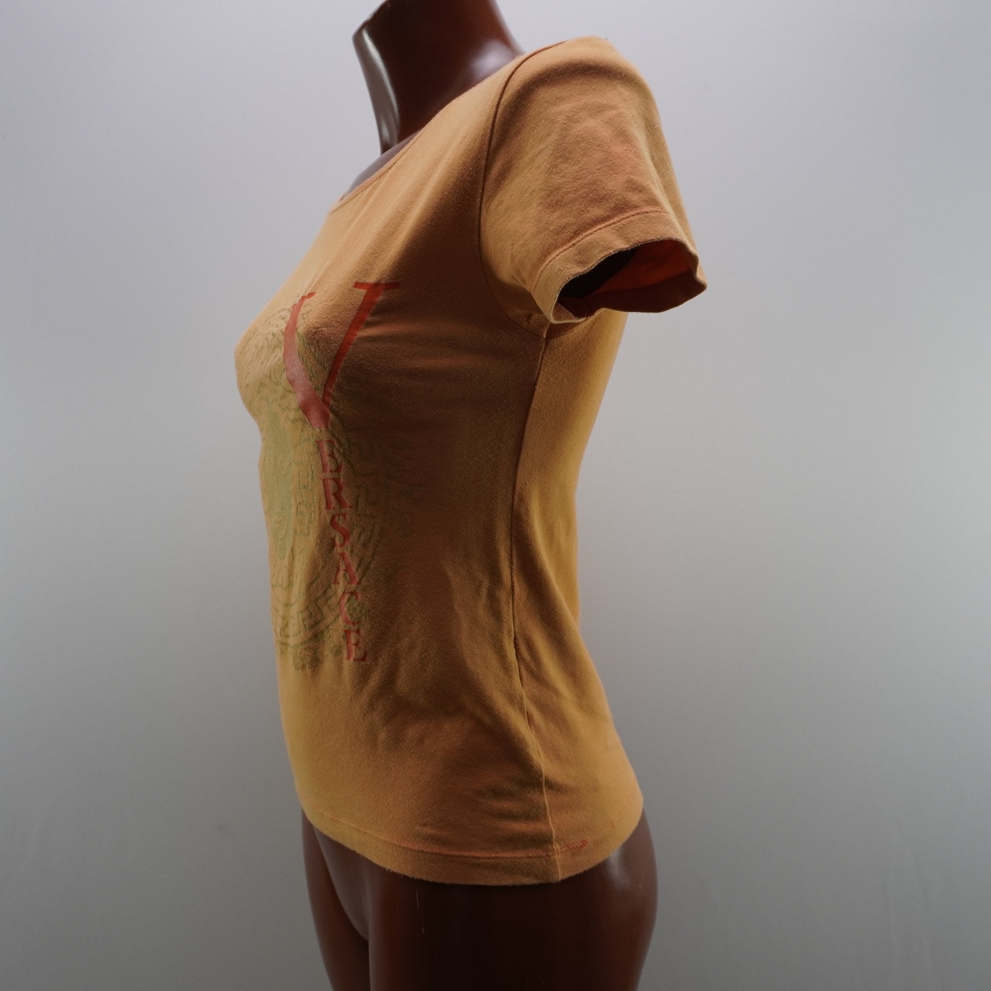 Camiseta de Manga Corta Versace para Mujer Usada - Marrón, S