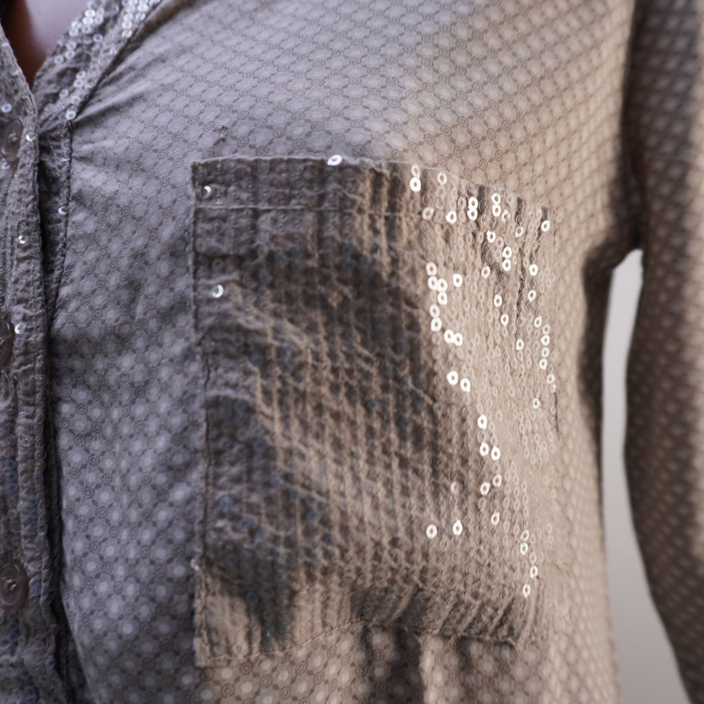 Camisa Henley Italian Style para Mujer Usada - Gris, M