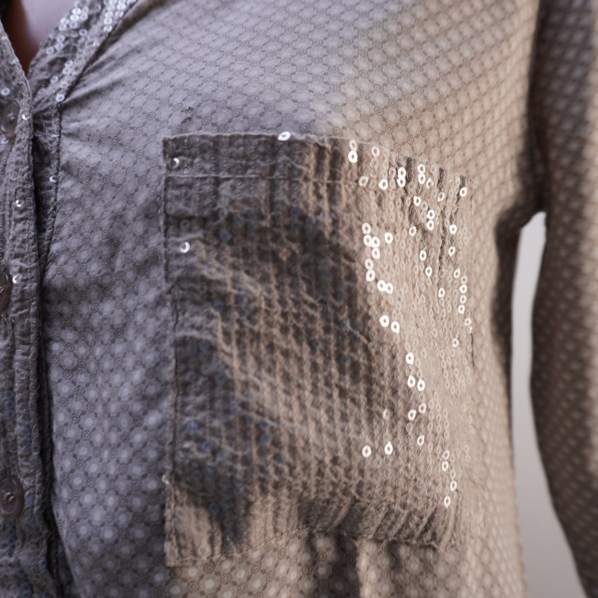 Camisa Henley Italian Style para Mujer Usada - Gris, M