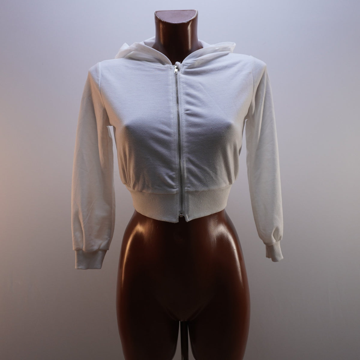 Sudadera con Capucha Italian Style para Mujer Usada - Blanca, XXS
