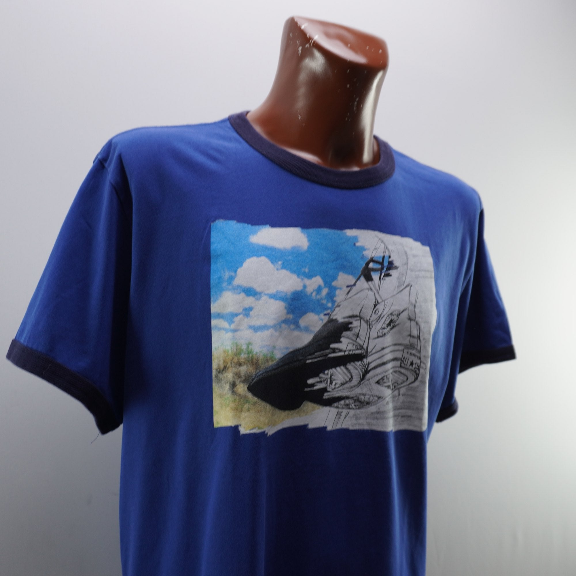 Camiseta de Manga Corta Converse para Hombre Usada - Azul, XL