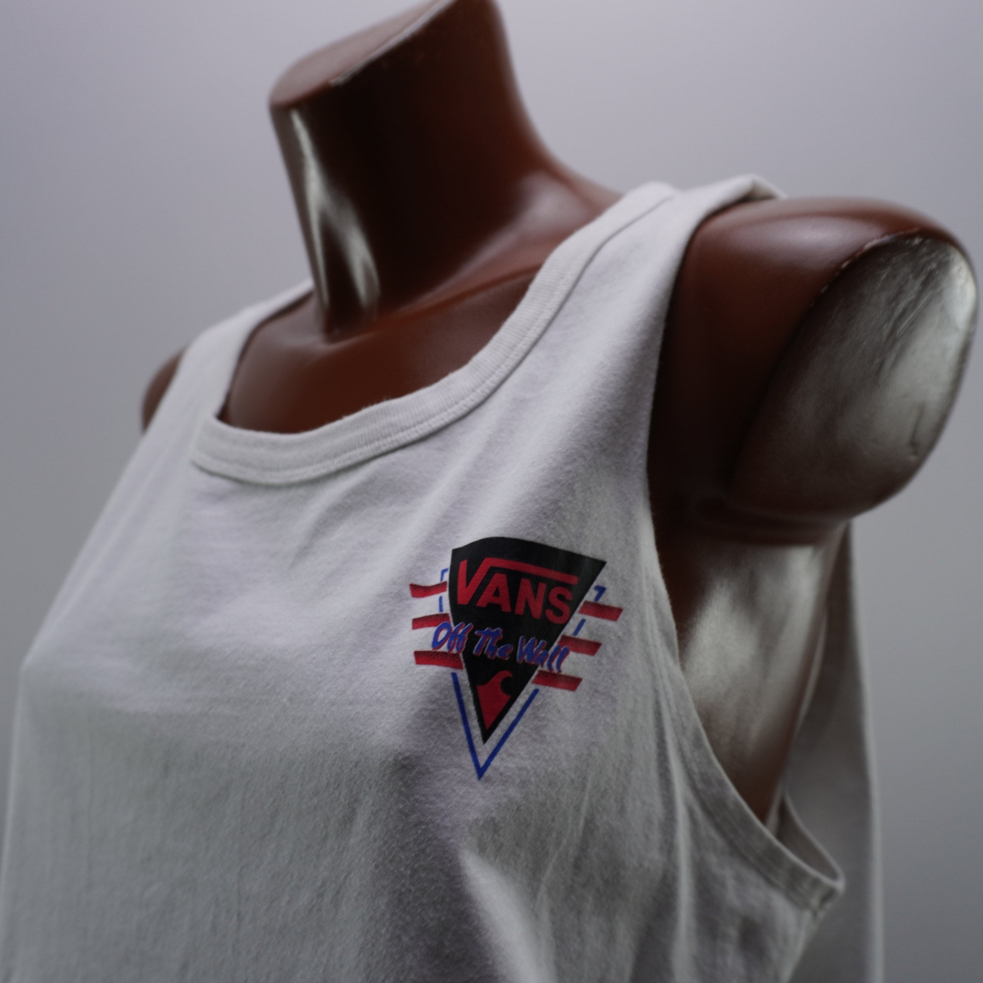 Camiseta de Manga Corta Vans para Mujer - Blanco, XL, Usada en Muy Buen Estado