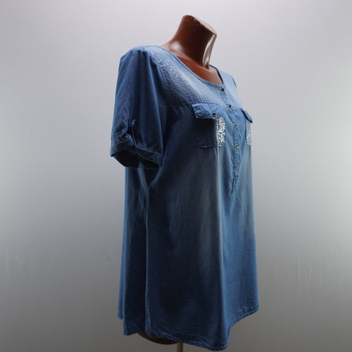 Detalle camiseta manga corta Anany mujer azul talla M usada