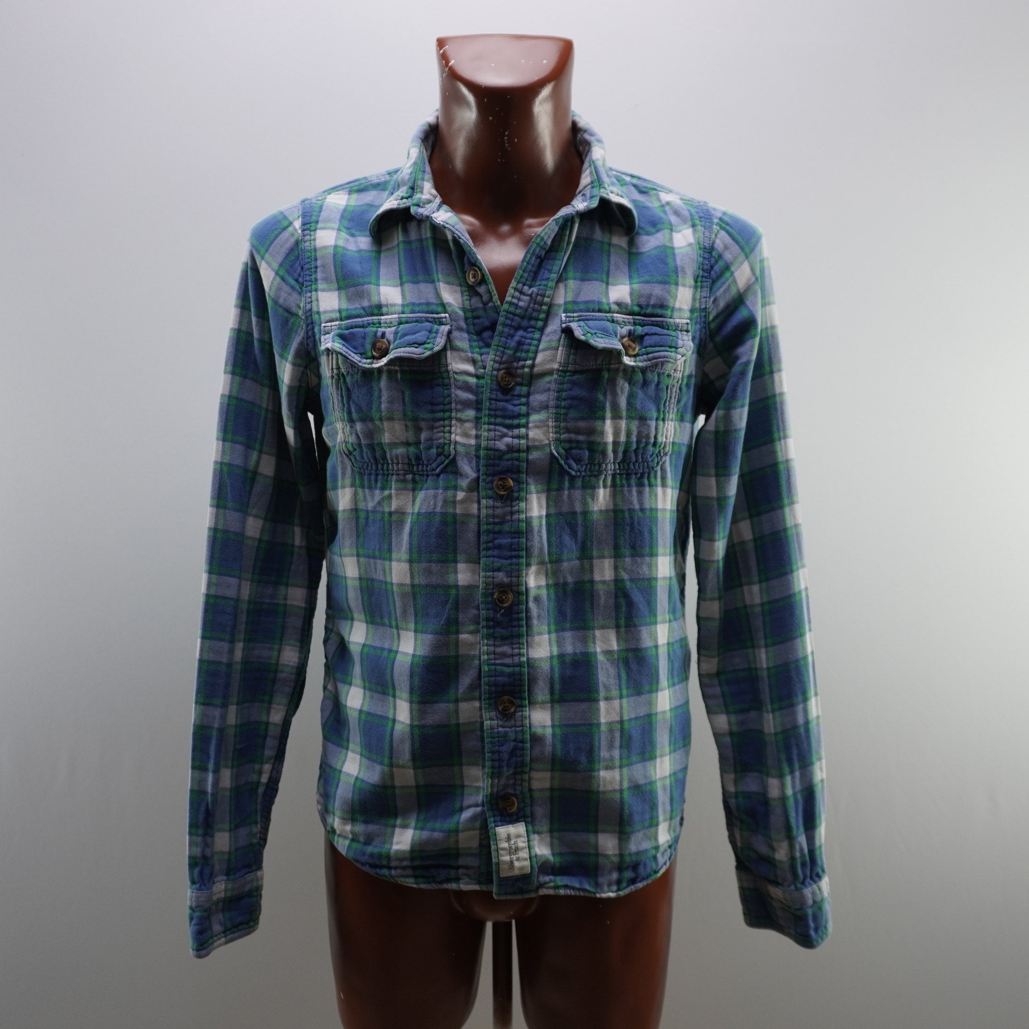 Camisa Abercrombie & Fitch para Hombre Usada - Verde a Cuadros, Largo