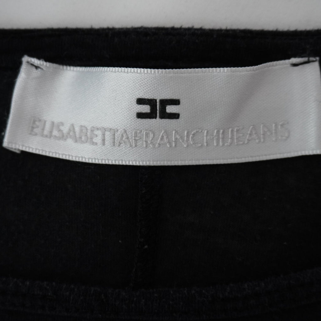 Camiseta de Manga Corta Elisabetta Franchi para Mujer - Negro, XL, Usada en Muy Buen Estado