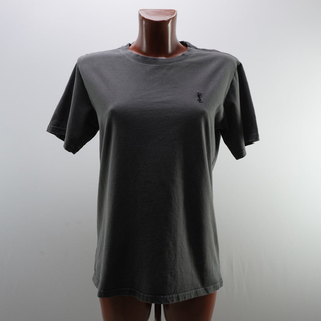 Camiseta de Manga Corta Yves Saint Laurent para Mujer - Gris, M, Usada en Muy Buen Estado