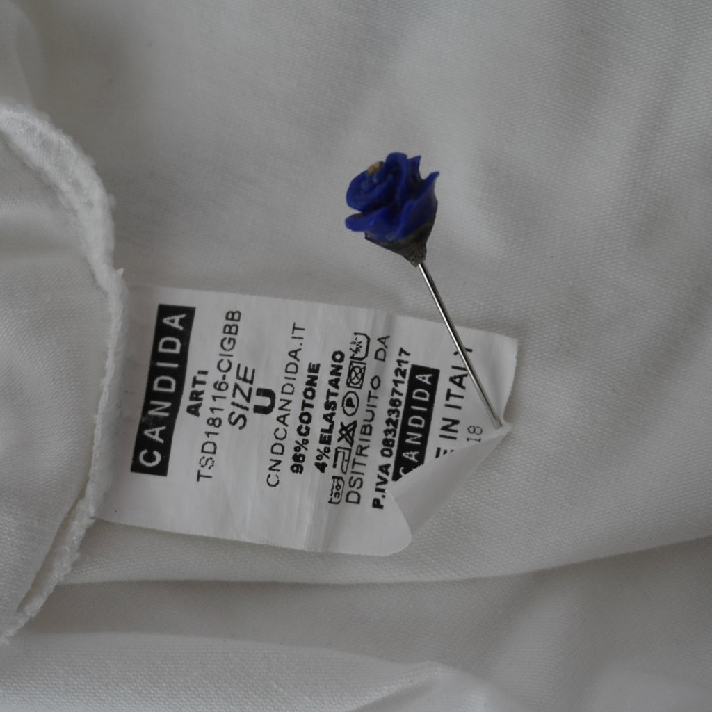 Camiseta de Manga Corta Rose Blu Candida para Mujer - Blanco, M (Usada en Muy Buen Estado)