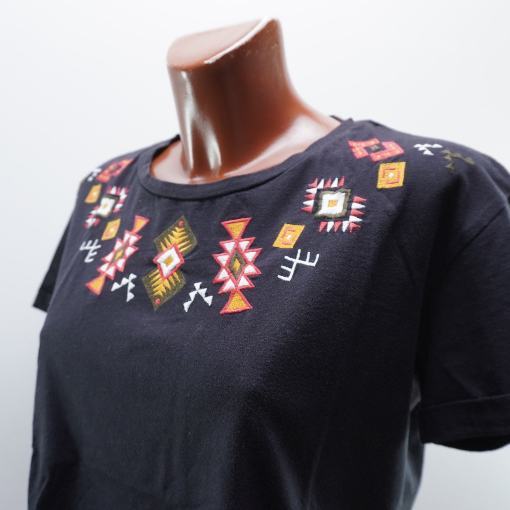 Camiseta de Manga Corta Hands para Mujer - Negro, M (Usada en Muy Buen Estado)