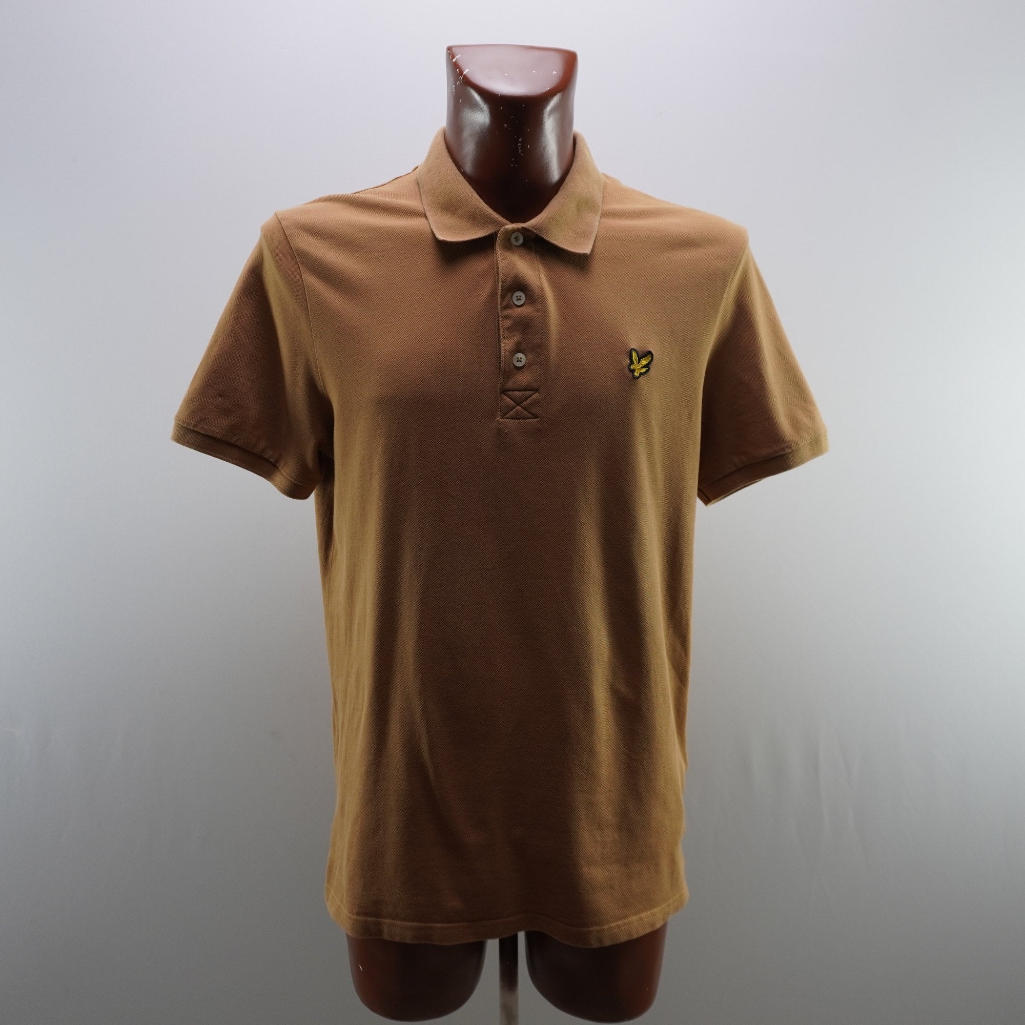 Camiseta de Manga Corta Lyle & Scott para Hombre - Marrón, L (Usada en Muy Buen Estado)