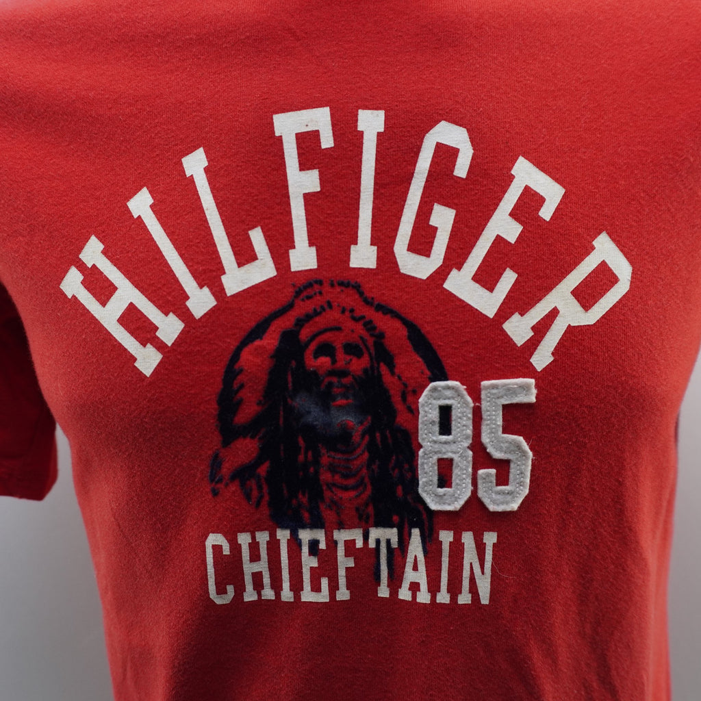 Camiseta de Manga Corta Tommy Hilfiger para Hombre - Roja, L, Usada en Muy Buen Estado