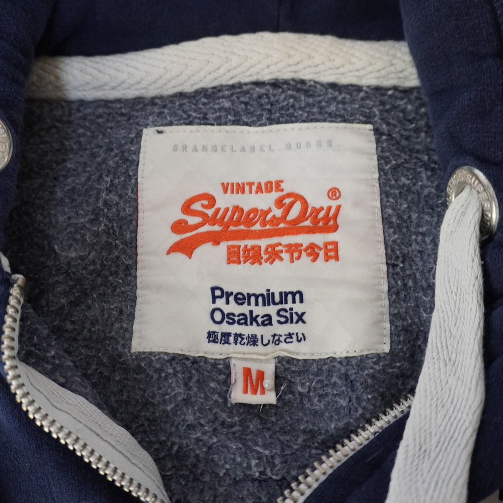 Sudadera con Capucha Superdry para Hombre Usada - Azul Marino, Mediano (M)
