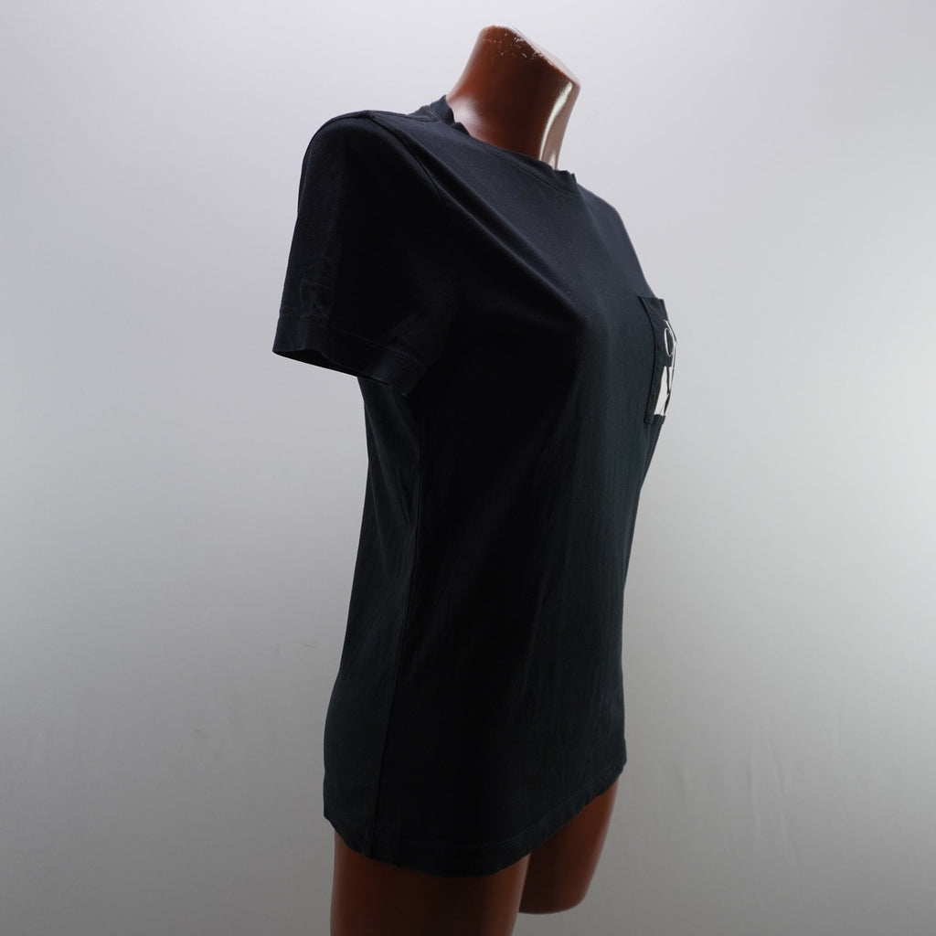 Camiseta de Manga Corta Calvin Klein para Mujer - Negra, XS - Usada en Muy Buen Estado