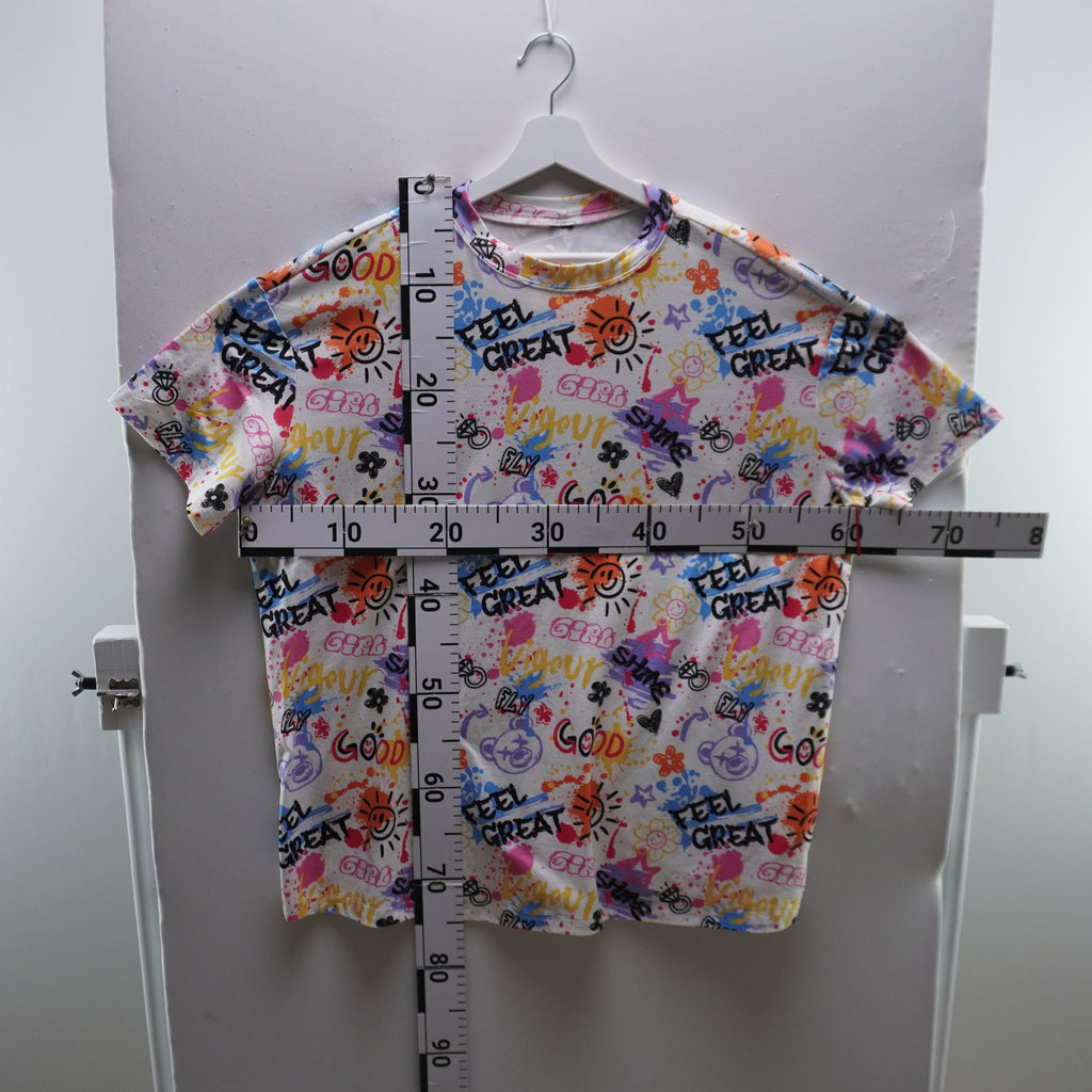 Camiseta de Manga Corta Italian Style para Mujer Usada - Multicolor, L