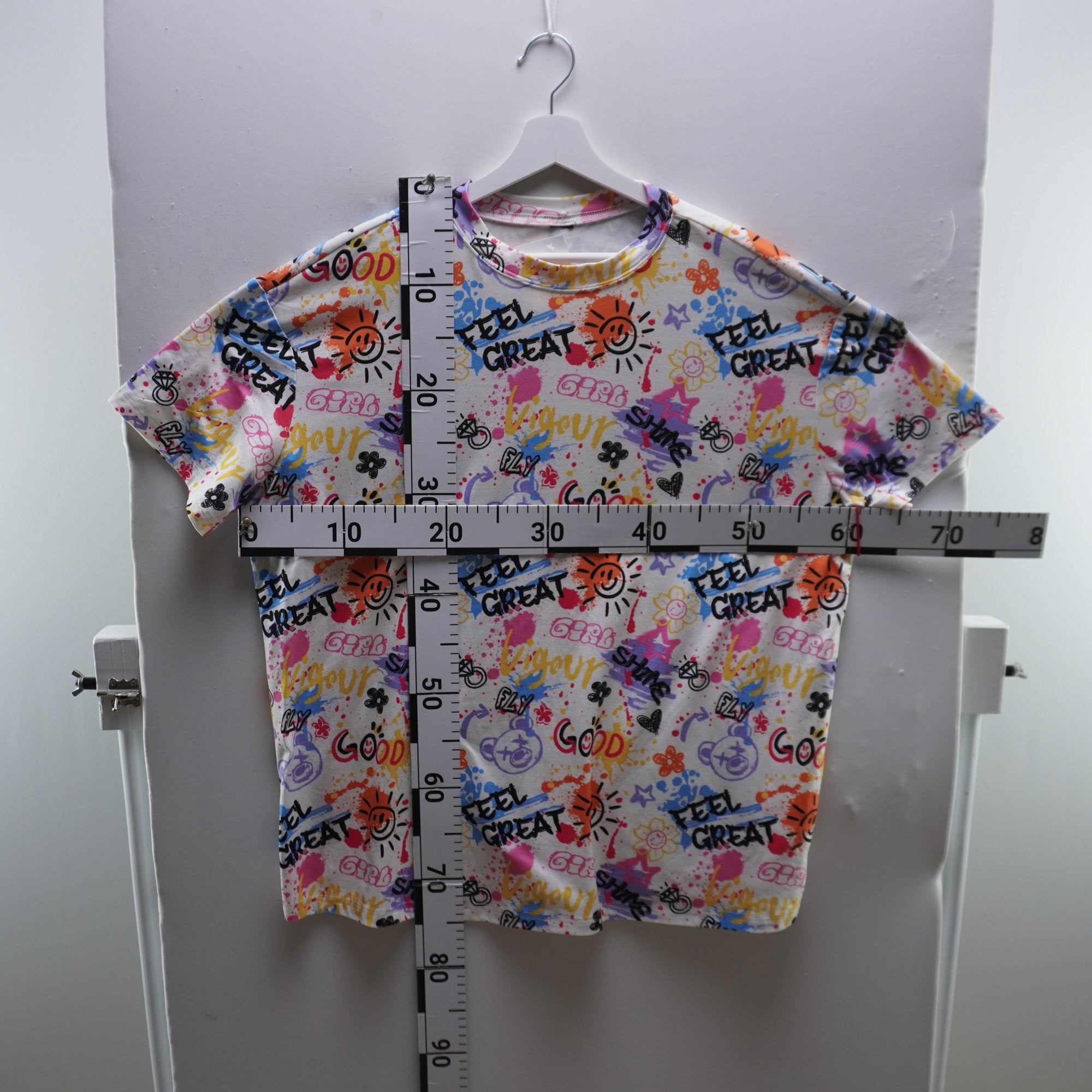 Camiseta de Manga Corta Italian Style para Mujer Usada - Multicolor, L
