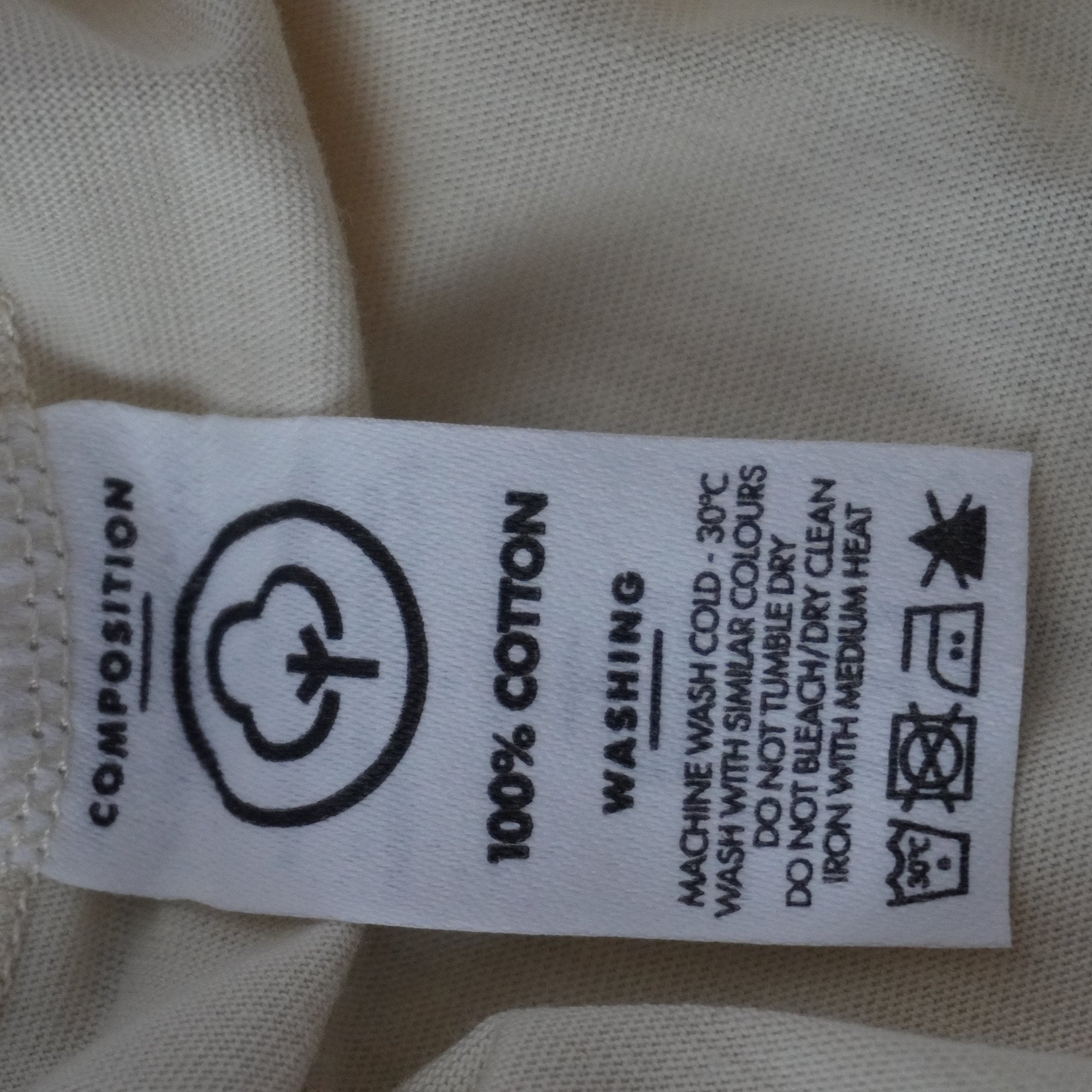 Camiseta de Manga Corta Typographia para Hombre Usada - Beige, L