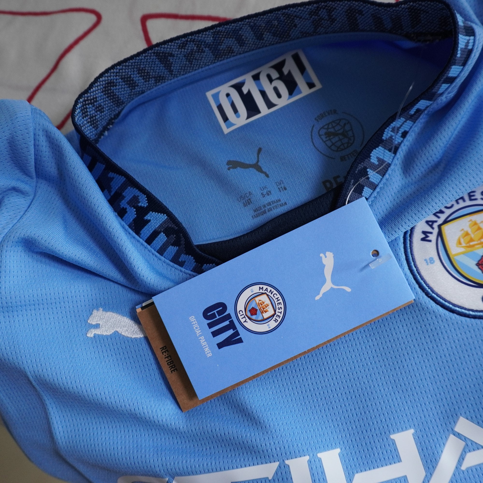 Camiseta de Manga Corta Puma Manchester Usada - Azul, Talla 116