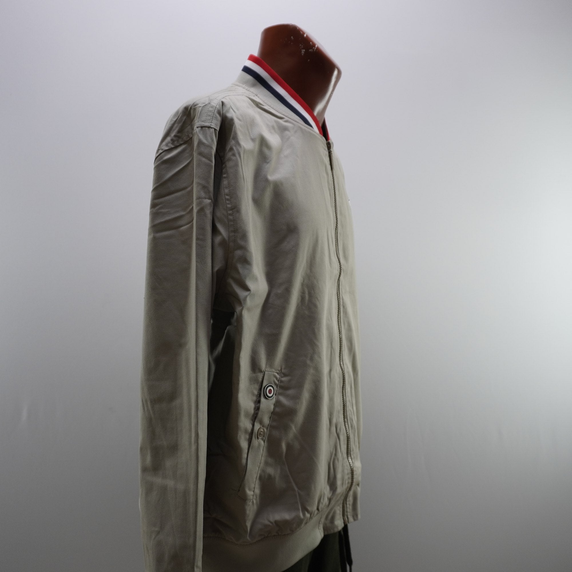 Chaqueta Bomber Lambretta para Hombre Usada - Beige y Rojo, XXL