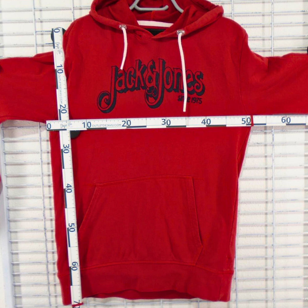 Eye-Catching Men's Jack & Jones Hoodie in Red, Size L - Used, Good Condition