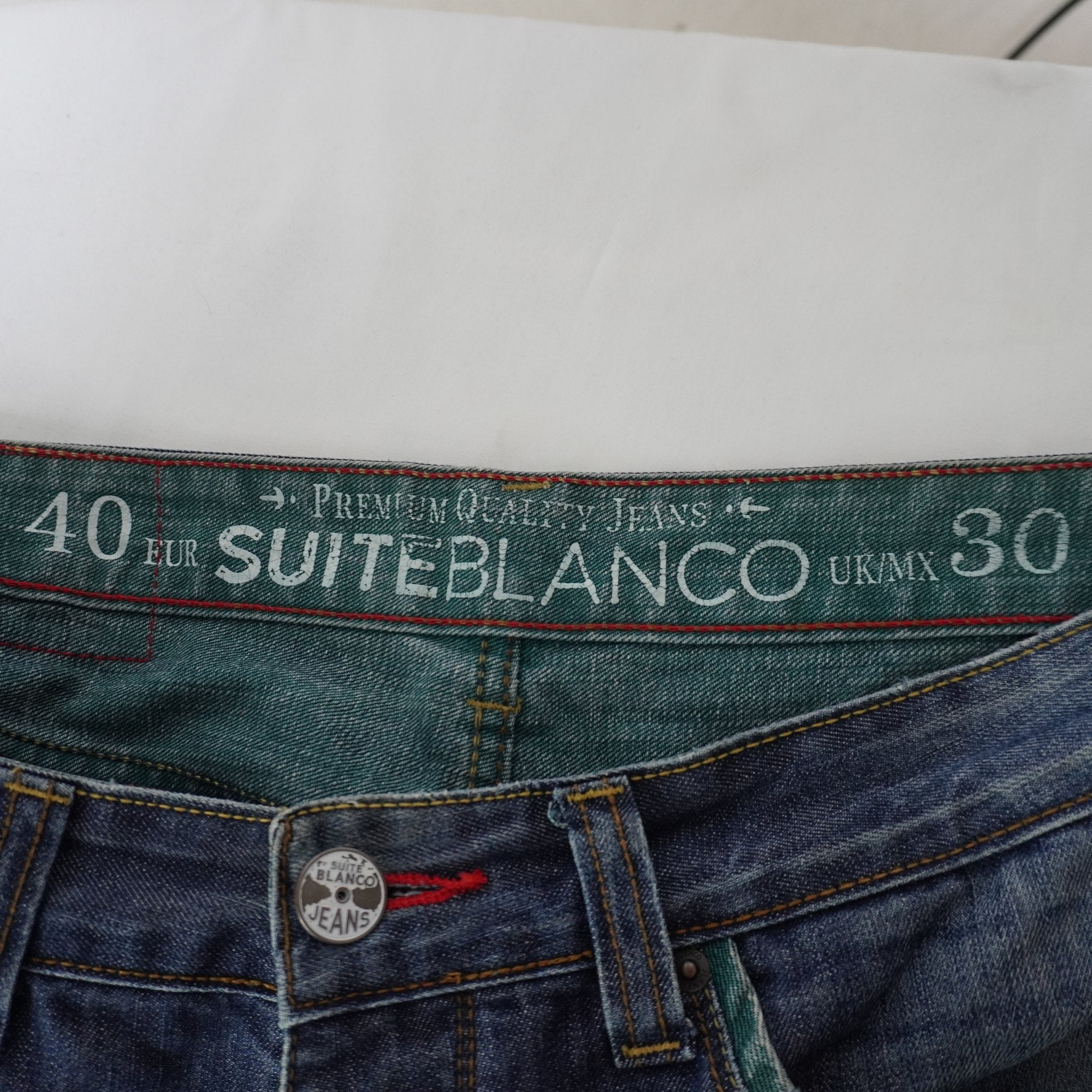 Pantalones Cortos Vaqueros Suite Blanco para Hombre Usados - Azul, M