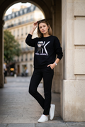 Sudadera con Capucha Karl Lagerfeld para Mujer - Negra, XL (Usada en Muy Buen Estado)