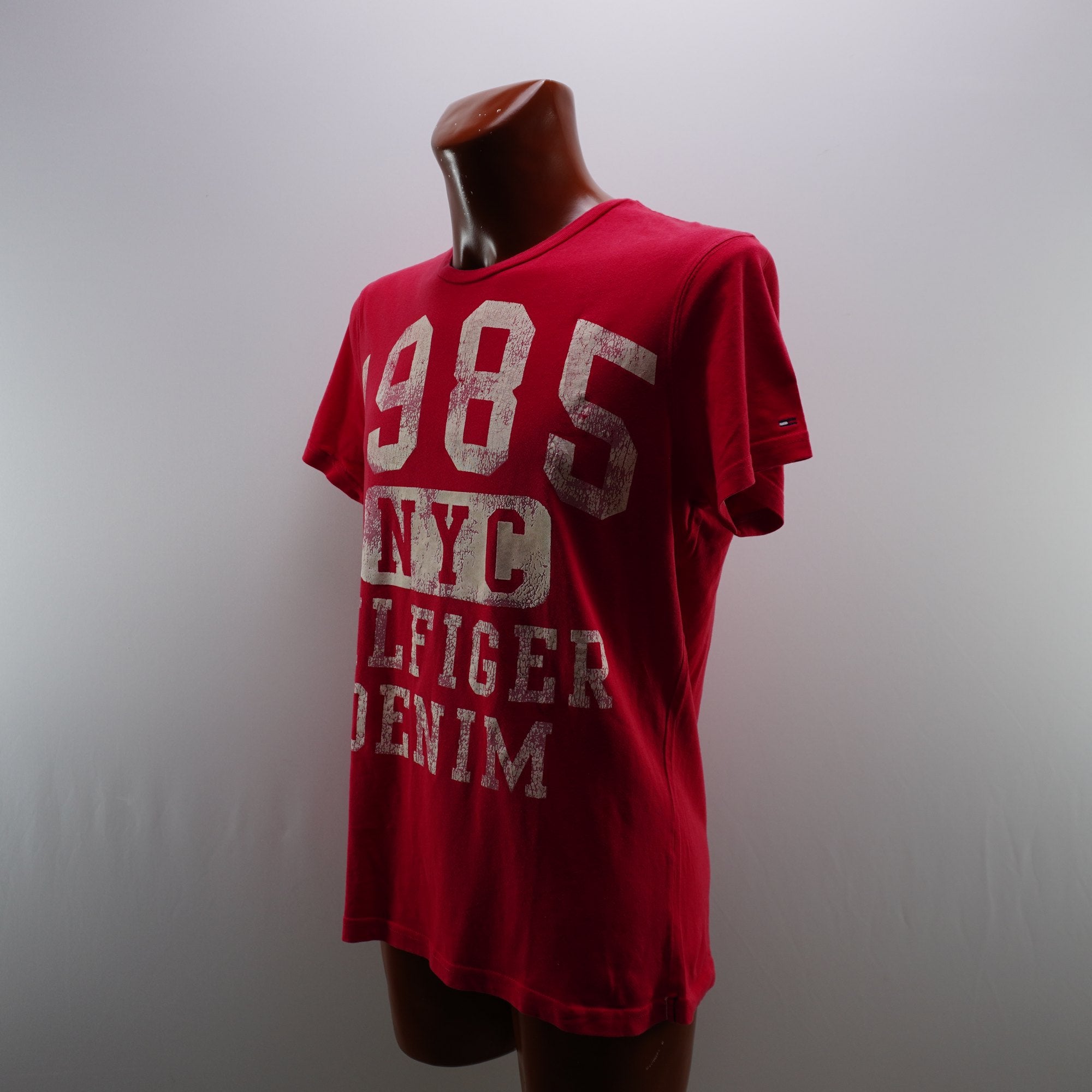 Camiseta de Manga Corta Tommy Hilfiger para Hombre Usada - Roja, L